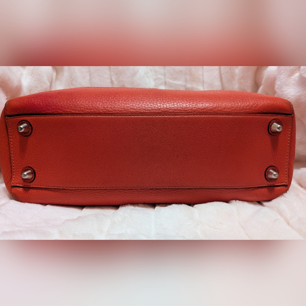 Coach Red Orange Hamilton Turnlock Caryall Shoulder Bag F13091 - Picture 7 of 14
